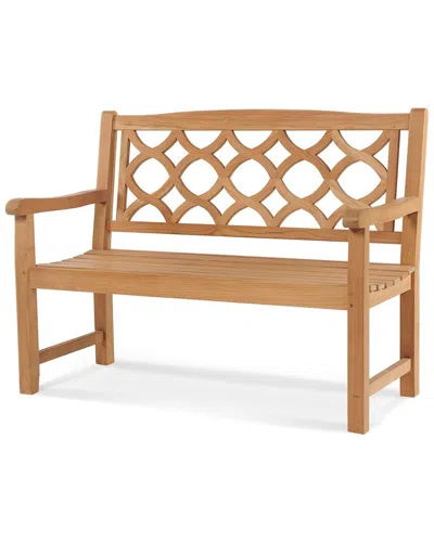Curated Maison Dupont 2 Person Teak Outdoor Bench In Brown