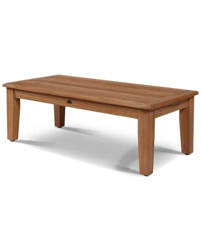 Curated Maison Eliane Rectangular Teak Outdoor Coffee Table In Brown