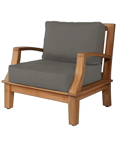 Curated Maison Eliane Teak Club Chair With Sunbrella Cushion In Beige