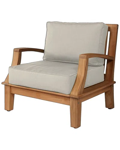 Curated Maison Eliane Teak Club Chair With Sunbrella Cushion In Charcoal