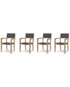 Curated Maison Eliane Teak Outdoor Club Chair With Sunbrella Cushion In Multi