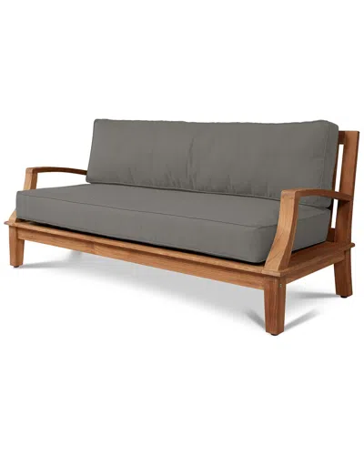 Curated Maison Eliane Teak Sofa With Sunbrella Cushion In Gray
