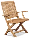 Curated Maison Florence Teak Folding Outdoor Armchair In Brown