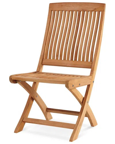 Curated Maison Florence Teak Outdoor Dining Folding Chair In Brown