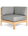 Curated Maison Leon Teak Outdoor Sectional Corner With Sunbrella Charcoal Cushion In Charcoal