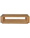 Curated Maison Lothair Rectangular Teak Outdoor Coffee Table In Brown