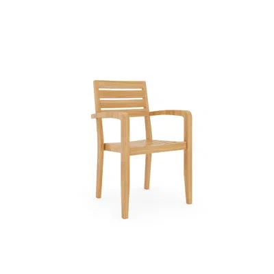 Curated Maison Lovel Wood Outdoor Dining Armchair In Brown