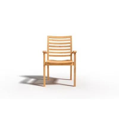 Curated Maison Mathieu Teak Outdoor Dining Stacking Armchair (set Of 4) In Brown