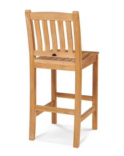 Curated Maison Michele 3-piece Square Teak Outdoor Bar Height Dining Set With Chairs In Brown