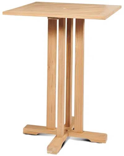 Curated Maison Michele Square Teak Outdoor Bar Table In Brown