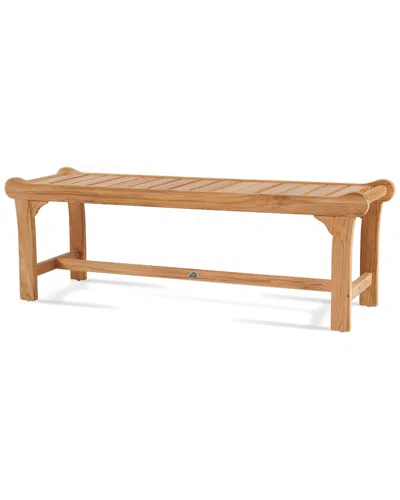 Curated Maison Parc 2-person Teak Outdoor Backless Bench In Brown