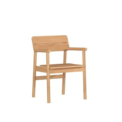 Curated Maison Riva Wood Outdoor Dining Armchair In Brown