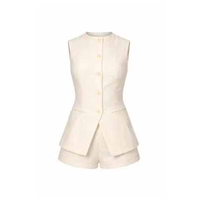 Curated Row Neutrals Juliette Linen Blend Co-ord Set In Pink