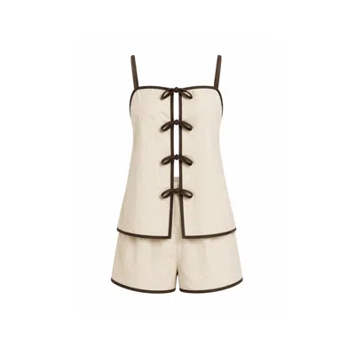 Curated Row Neutrals Sian Linen Blend Co-ord Set In Brown