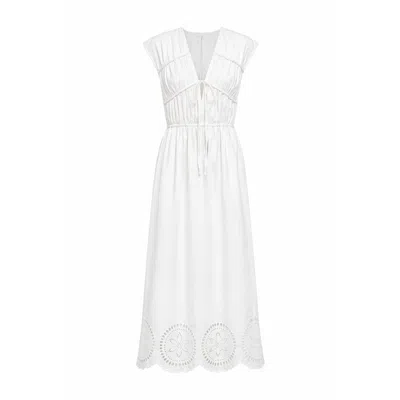 Curated Row Women's White Ari Cotton Blend Maxi Dress
