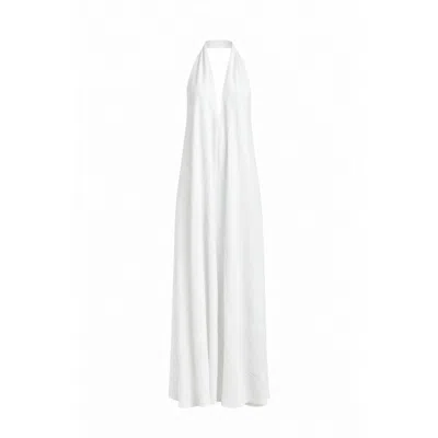 Curated Row Women's White Minimal Halter Maxi Dress