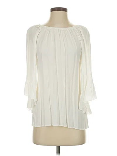 Pre-owned Curations 3/4 Sleeve Blouse In White