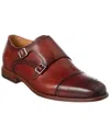 Curatore Cap Toe Double Monk Leather Loafer In Brown