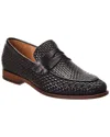 Curatore Bodeo Woven Leather Penny Loafer In Black