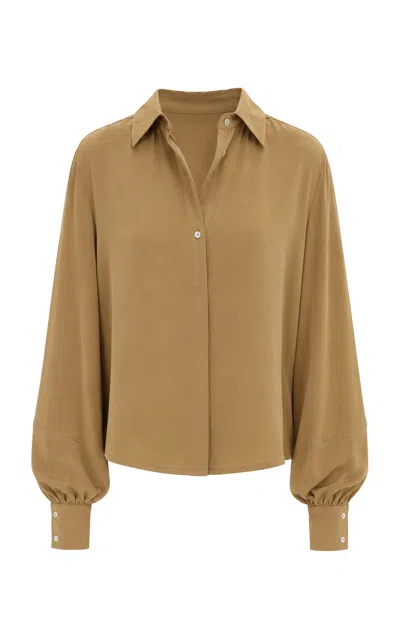 Curatoria Azabache Silk Shirt In Brown