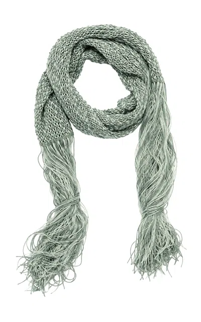 Curatoria Palma Handloom Scarf In Green