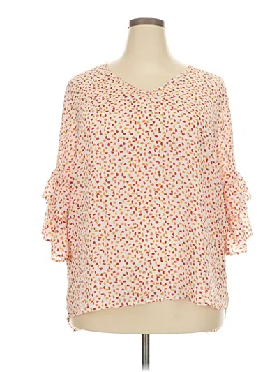 Pre-owned Cure 3/4 Sleeve Blouse In Orange