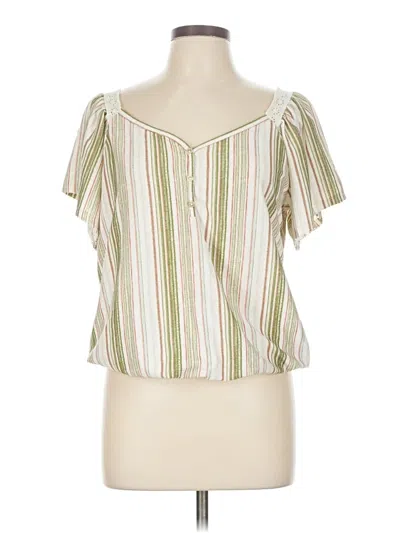 Pre-owned Cure Short Sleeve Blouse In Green
