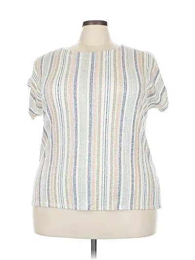 Pre-owned Cure Short Sleeve Top Ivory Square Neckline Tops In White