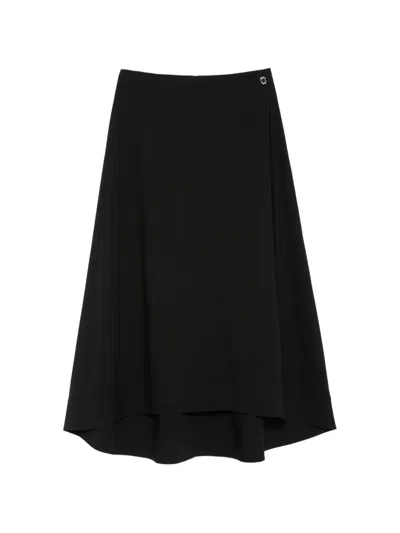 Curiel Asymmetrical Midi Skirt In Black