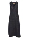 Curiel Boucle-effect V-neck Midi Dress In Black