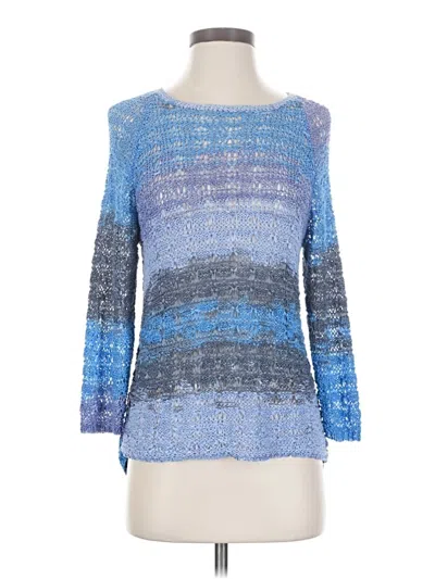 Pre-owned Curio 3/4 Sleeve Top Blue Boatneck Tops