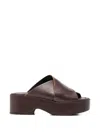 Curiosite Crossover-strap Platform Sandals In Brown