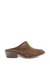 Curiosite Perforated Leather Mules In Brown
