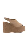 Curiosite Suede Platform Sandals In Multi