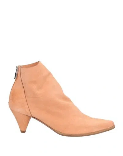 Curiosite Curiosité Woman Ankle Boots Apricot Size 6 Leather In Multi
