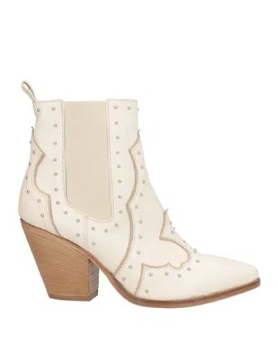 Curiosite Curiosité Woman Ankle Boots Cream Size 7 Leather In White