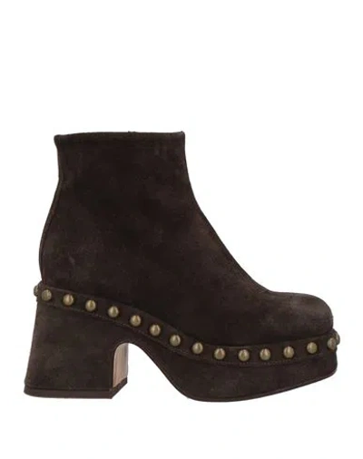 Curiosite Curiosité Woman Ankle Boots Dark Brown Size 6 Leather