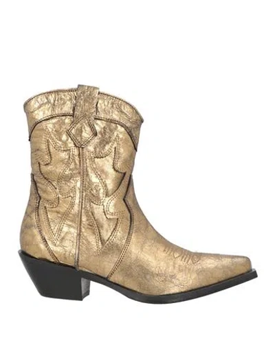 Curiosite Curiosité Woman Ankle Boots Gold Size 9 Leather