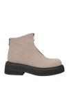 Curiosite Curiosité Woman Ankle Boots Khaki Size 7 Soft Leather In Beige