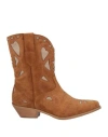 Curiosite Curiosité Woman Ankle Boots Tan Size 6 Leather