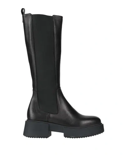 Curiosite Curiosité Woman Boot Black Size 9 Leather, Textile Fibers