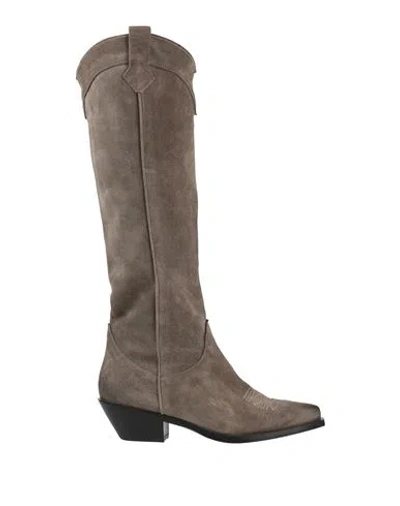 Curiosite Curiosité Woman Boot Grey Size 7 Leather In Gray