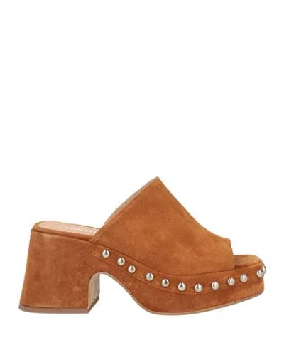 Curiosite Curiosité Woman Sandals Camel Size 10 Leather
