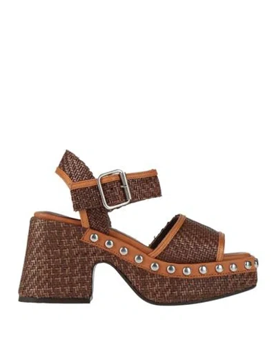 Curiosite Curiosité Woman Sandals Chocolate Brown Size 7 Leather
