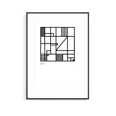 Curiosity Snug Black Numerology Series – Abstract Lines - Number Four - Limited Edition Print