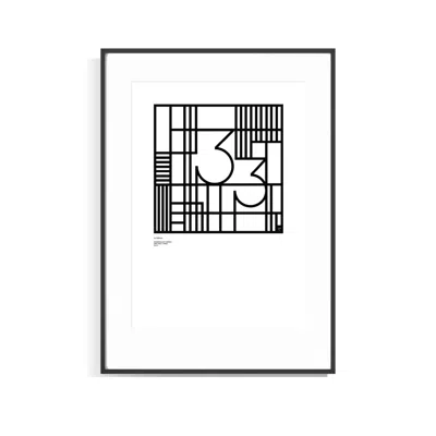 Curiosity Snug Black Numerology Series – Abstract Lines - Number Thirty-three - Limited Edition Print