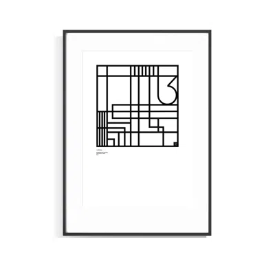 Curiosity Snug Black Numerology Series – Abstract Lines - Number Three - Limited Edition Print.