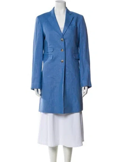 Pre-owned Curling Linen Coat In Blue