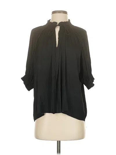 Pre-owned Current Air 3/4 Sleeve Blouse In Black