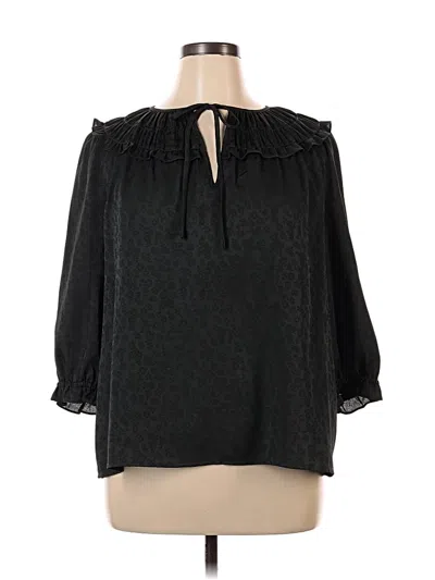 Pre-owned Current Air 3/4 Sleeve Blouse In Black